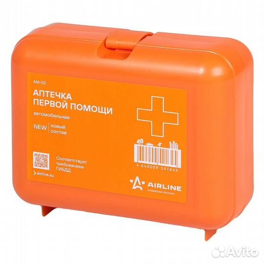 Аптечка автомобильная в пластиковом футляре (соотв