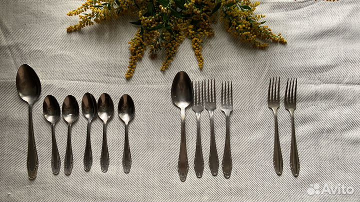 Набор вилок и ложек ссср,мельхиор. столовый набор