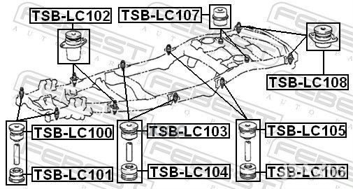 Подушка рамы Febest TSB-LC106 TSB-LC106 Febest