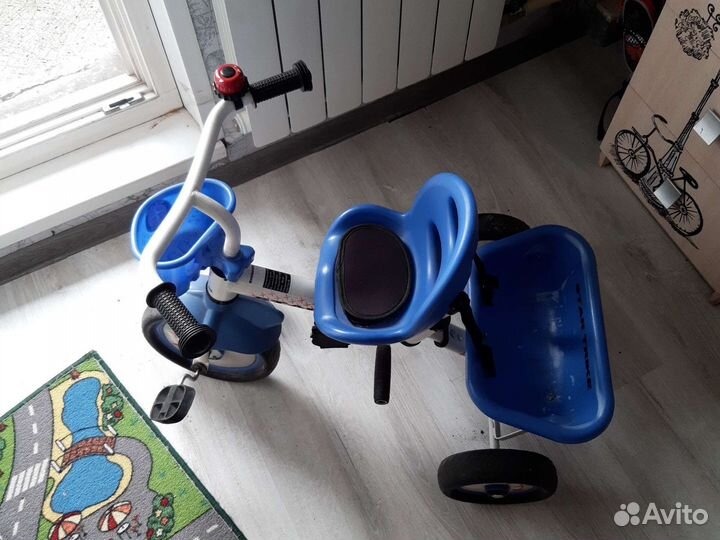 Велосипед трёхколесный, колеса боковые