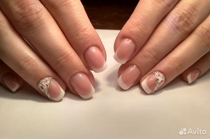 Наращивание ногтей, покрытие гель лаком, маникюр