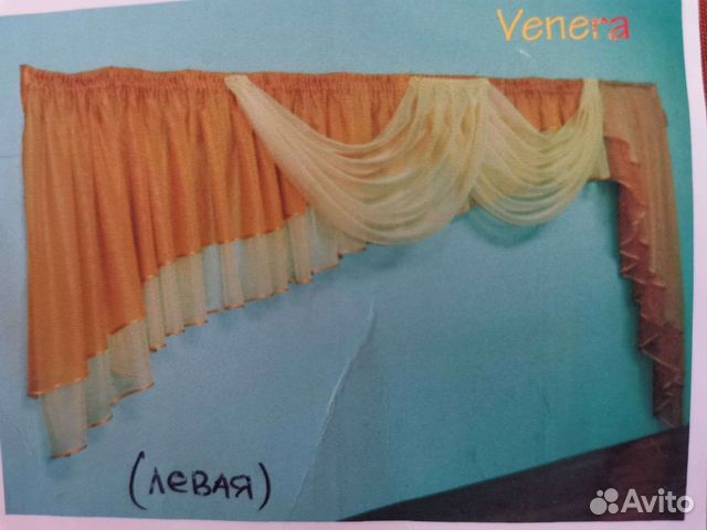 Шторы с ламбрекенами два набора (левый и правый)