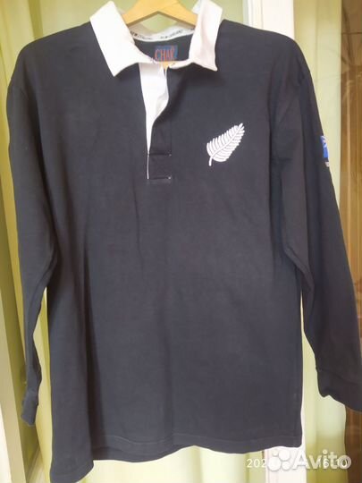 Лонгслив мужской, поло с длинным рукавом