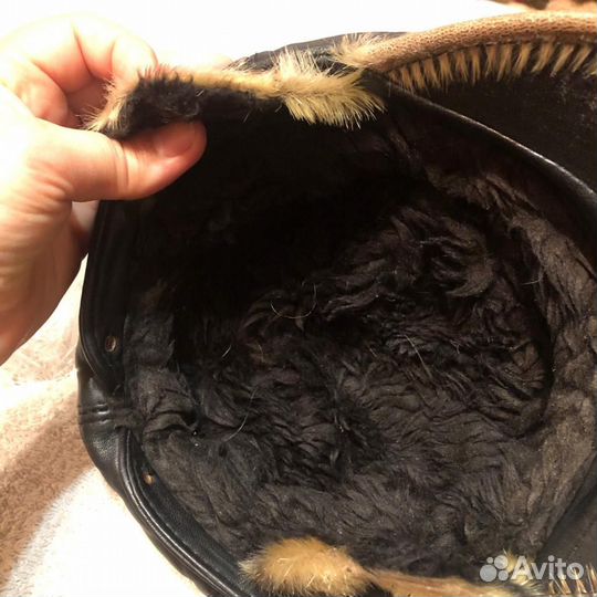 Кепка кожаная зимняя