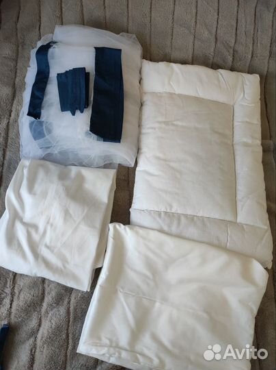 Бортики,одеяло, подушка, держатель