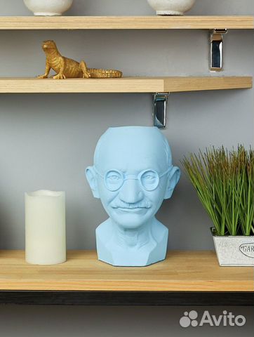 Статуэтка-органайзер «Махатма Ганди» / ваза-голова