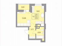 1-к. квартира, 34,4 м², 13/21 эт.