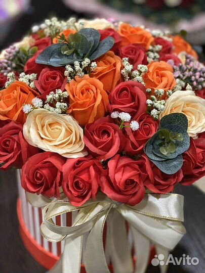 Букет подарок цветы из мыла розы 101 доставка