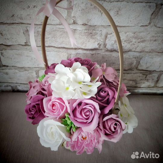 Корзины с мыльными цветами