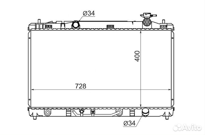 Радиатор охлаждения SAT TY0003-ACV40 АКПП Toyota C