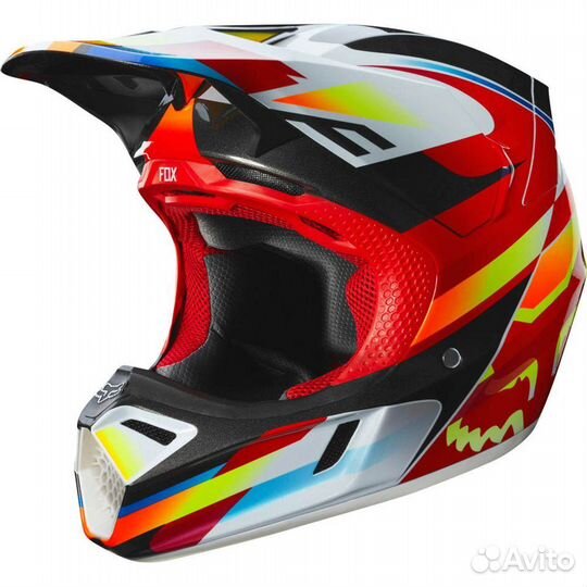 Шлем Fox V3 Motif Helmet, Красно-желтый