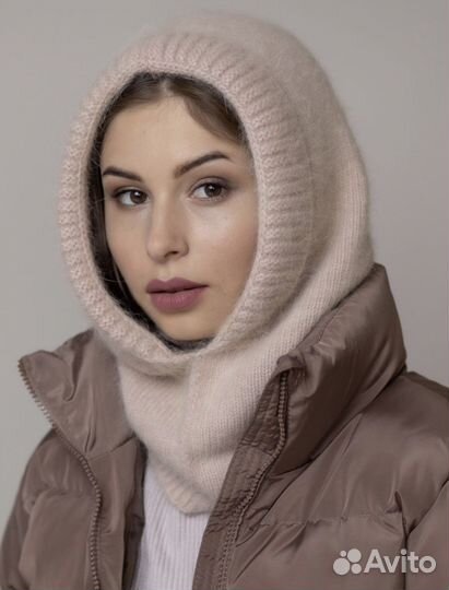 Капор вязаный теплый ангора