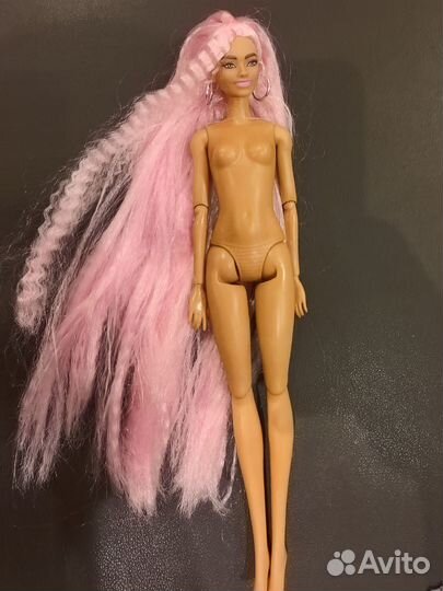 Кукла барби экстра розовые волосы
