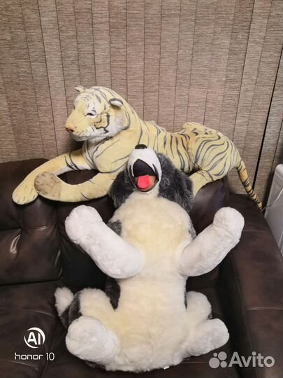 Мягкая игрушка тигр большой и собака