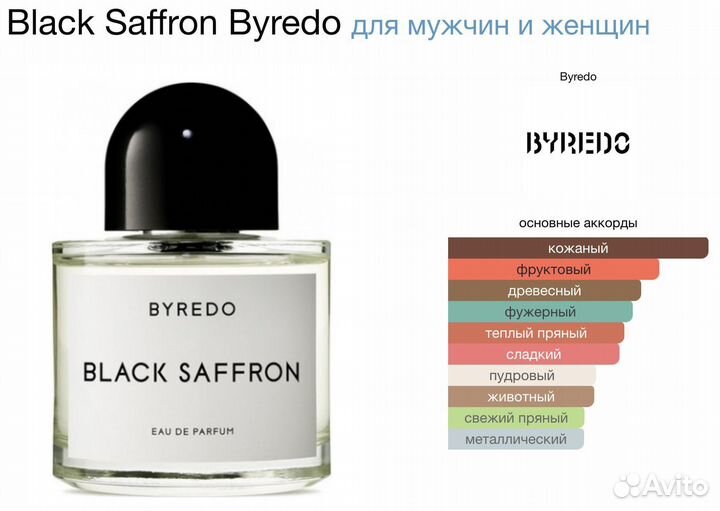 Духи унисекс Byredo Black Saffron 50мл