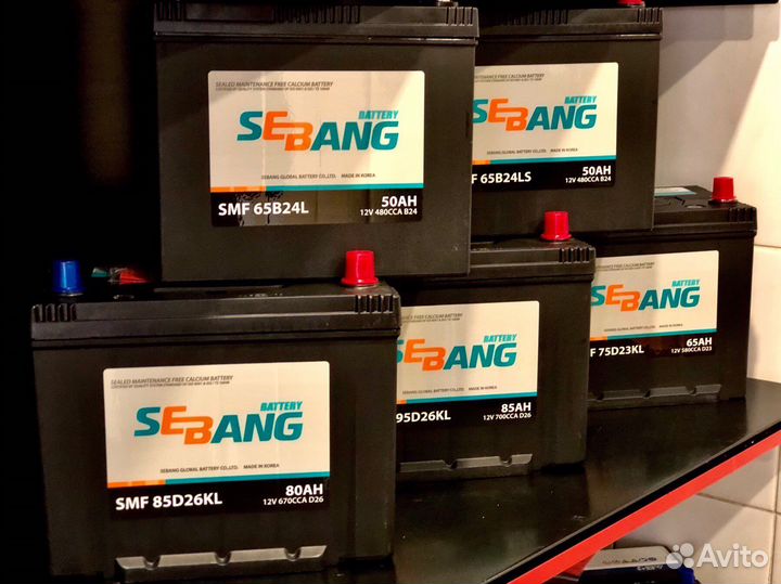 Аккумуляторы Sebang 50,65,80,85 Азиатский корпус