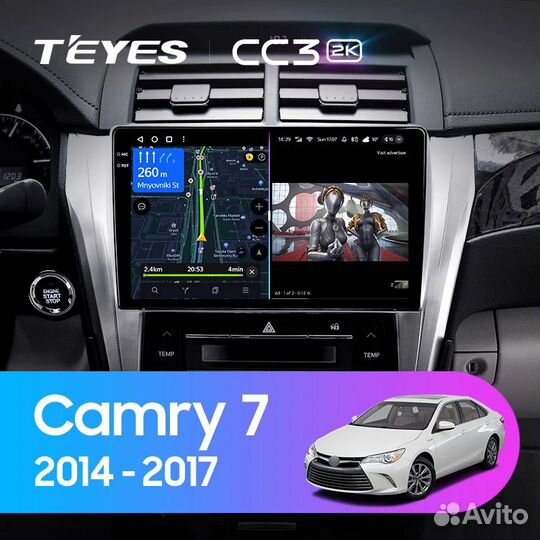 Магнитола для Camry 50 2014-17 Teyes CC3 2k 4/64