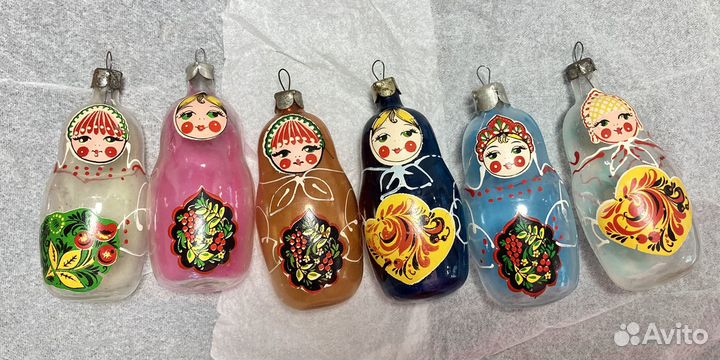 Елочные игрушки матрешки СССР