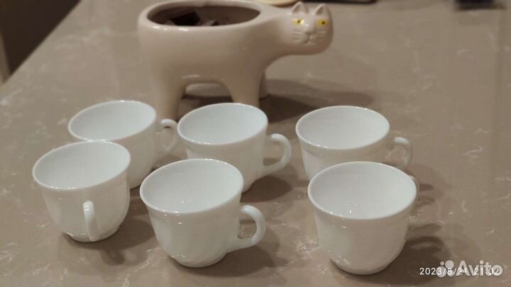 Набор кофейных чашек и блюдцев, 90 мл на 6 персон