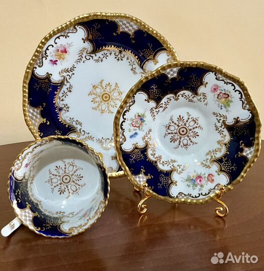 Антикварное чайное трио. Coalport, Англия
