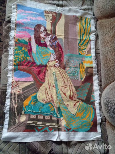 Картина вышитая крестом ретро винтаж