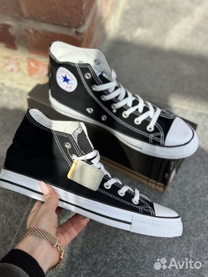 Кеды Converse Конверсы мужские черные высокие