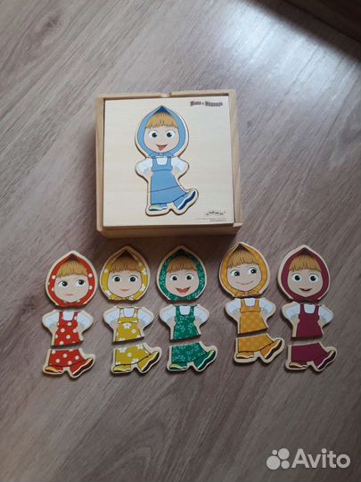 Пакет -деревянные пазлы и магнитная мозаика