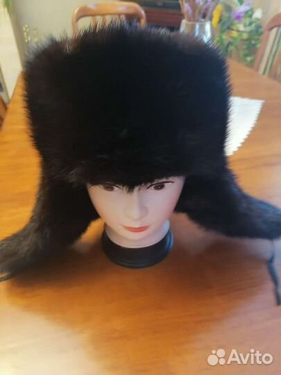 Норковая шапка мужская ушанка