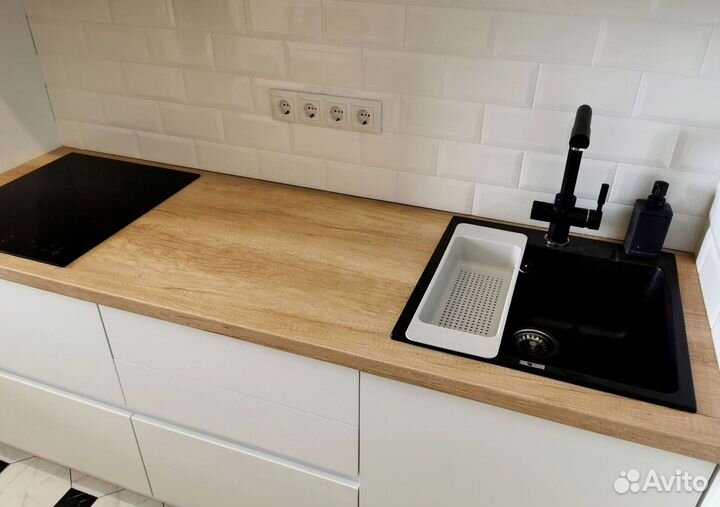 Прямая кухня с мдф фасадами