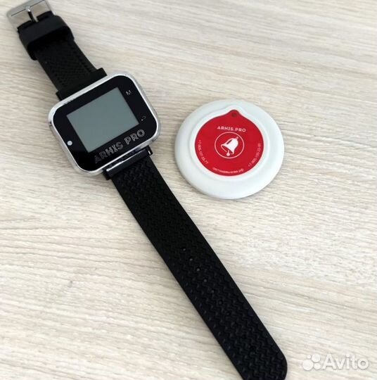 Кнопка вызова официанта Слим в ассорт и часы