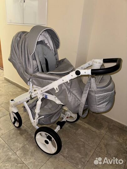 Коляска Adamex Monte Carbon D27 3 в 1 серая