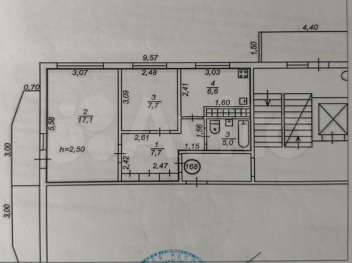 2-к. квартира, 49,5 м², 2/9 эт.