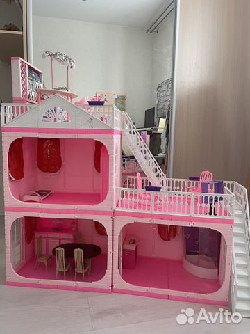 Кукольный домик с мебелью большой