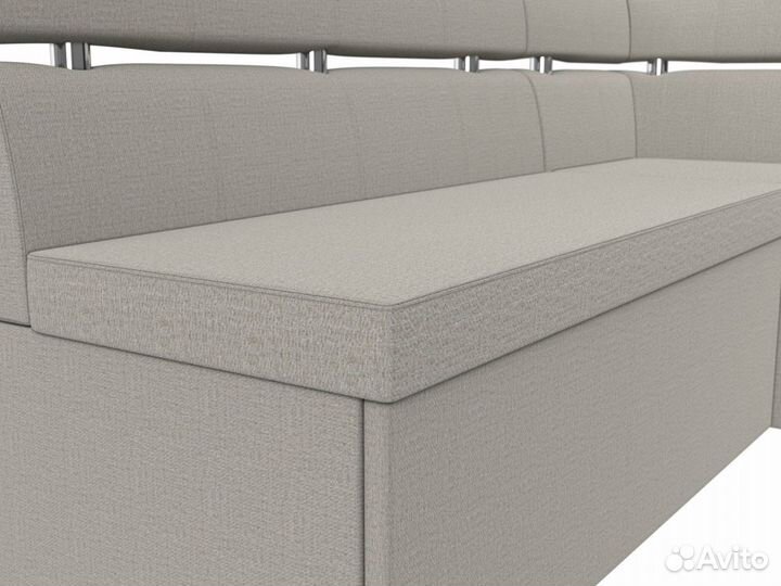 Диван кухонный угловой Классик правый угол, рогожка, амур бежевый