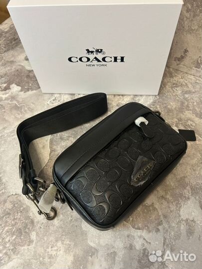 Мужская кожаная сумка через плечо Coach