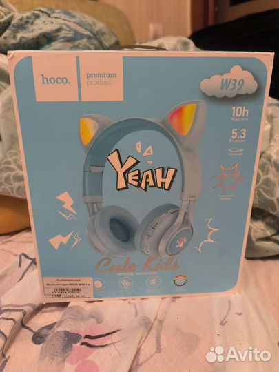 Детские Bluetooth наушники Hoco W39 Cat