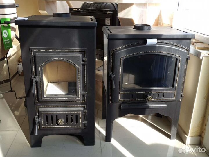 Печь чугунная. Дымоход.Казаны