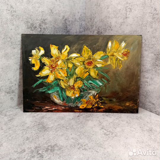 Картина маслом Нарциссы Цветы