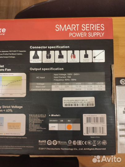 Блок питания Thermaltake 850w Smart PRO RGB