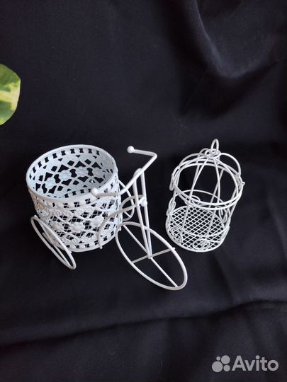 Декор велосипед и клетка из металла