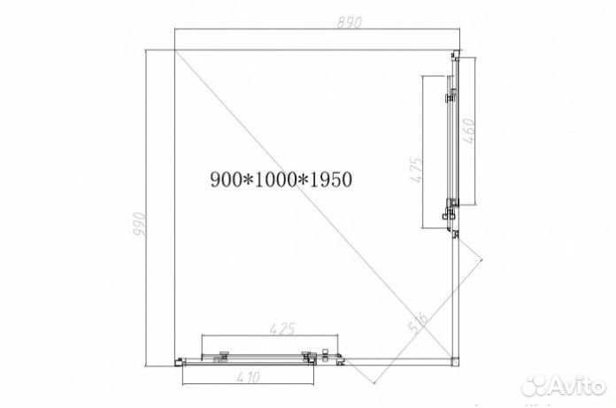 Душевой уголок Vincea VSS-4SN 100x90 Black/прозрач