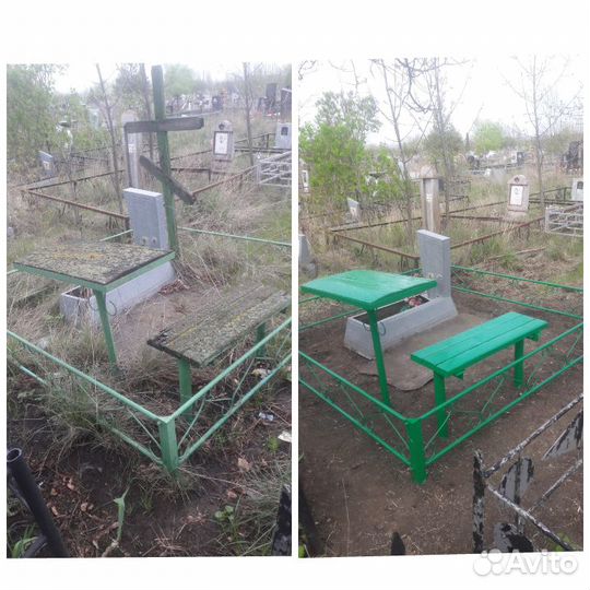 Уборка покраска благоустройства могил