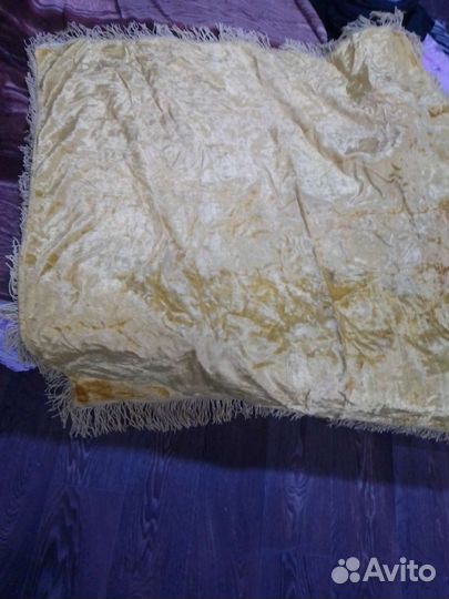 Покрывало, скатерть бархат, бахрома, 130130