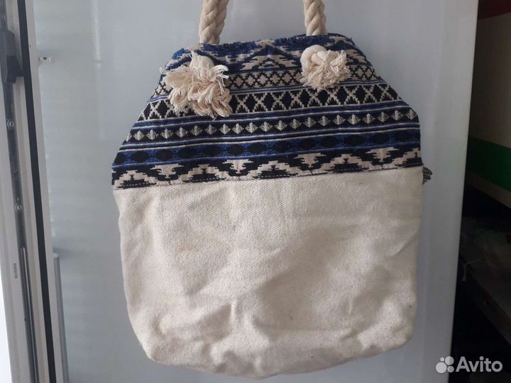 Летняя этно-сумка, пляжная, орг.хлопок, Индия