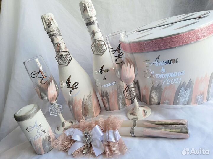 Свадебные аксессуары в стиле мазков с поталью