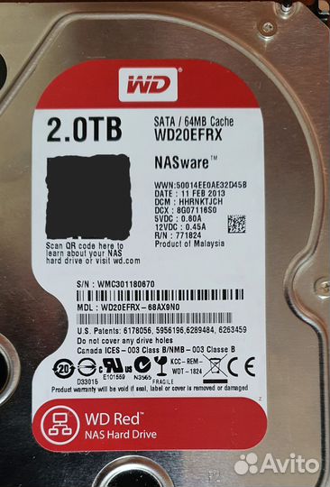Жесткий диск WD Red 2TB WD20efrx