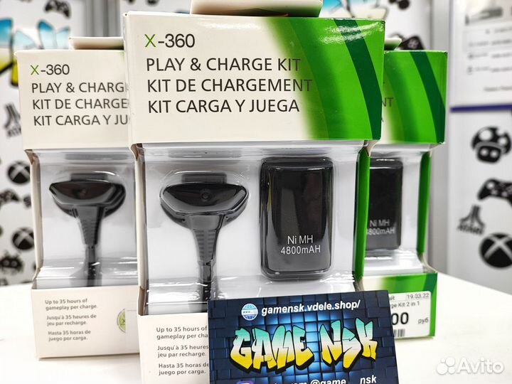 Аккумулятор геймпада+провод зарядки (Xbox 360) NEW