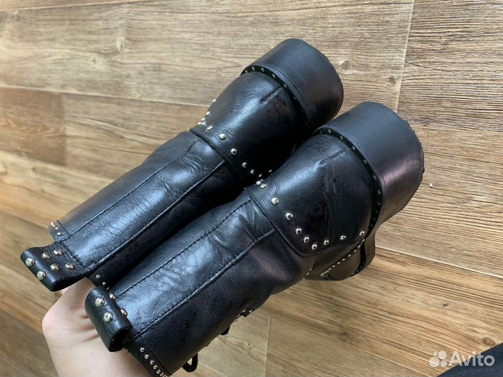 Ботинки zara кожаные