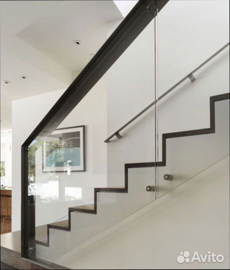 Стеклянное ограждение для лестниц и душевых