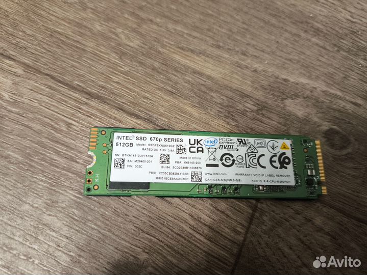 SSD Intel 670P ssdpeknu512GZ 512гб, M.2 2280